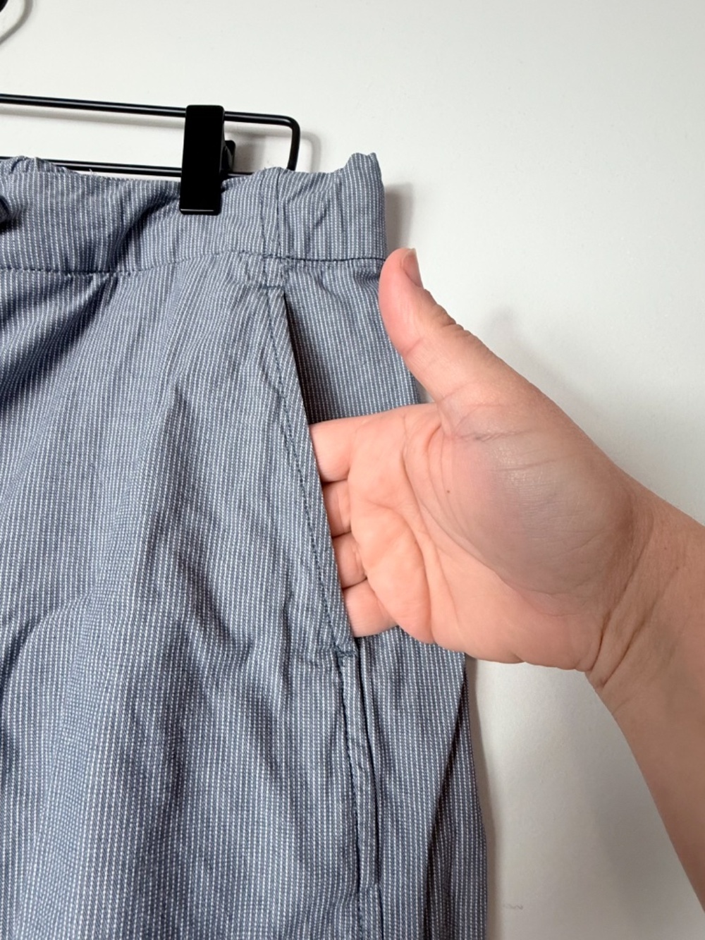 Everlane The Easy Barrel Pant Denim Pinstripe Size Large (Q) - Picture 6 of 7